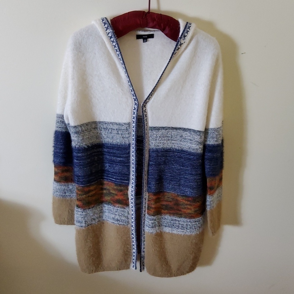 Fate Multicolor Womens Long Sleeve Hoodie Cardigan Size M